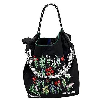 Amazon.co.jp: SAEYZ エコバッグ 買い物バッグ 買い物袋 花刺繍